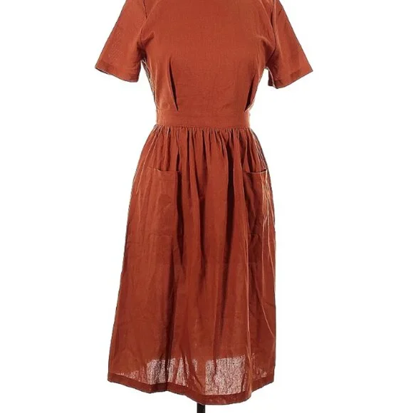 Unbranded Women's Orange L Casual Dress Open Back - Picture 2 of 5